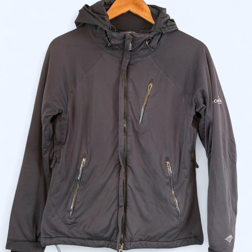 Columbia Sportswear Titanium Jacket Sz WM S Black Waterproof Utility Gorpcore